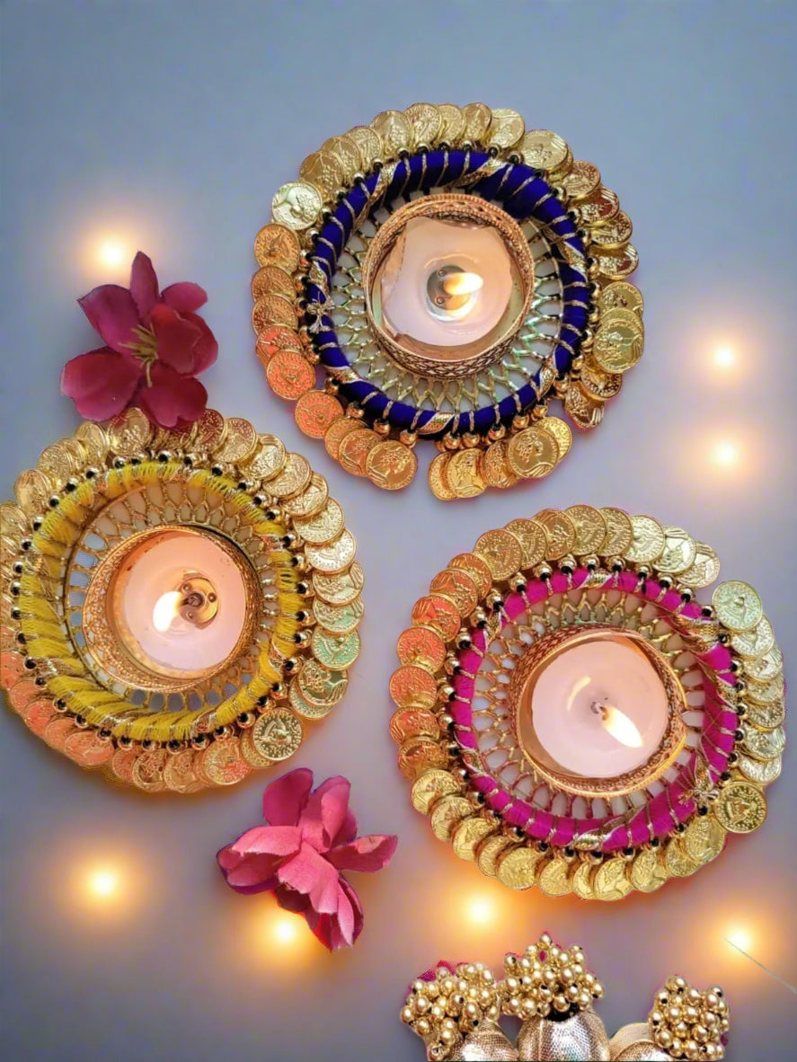 round tea light holder for diwali décor, set of 25 pieces