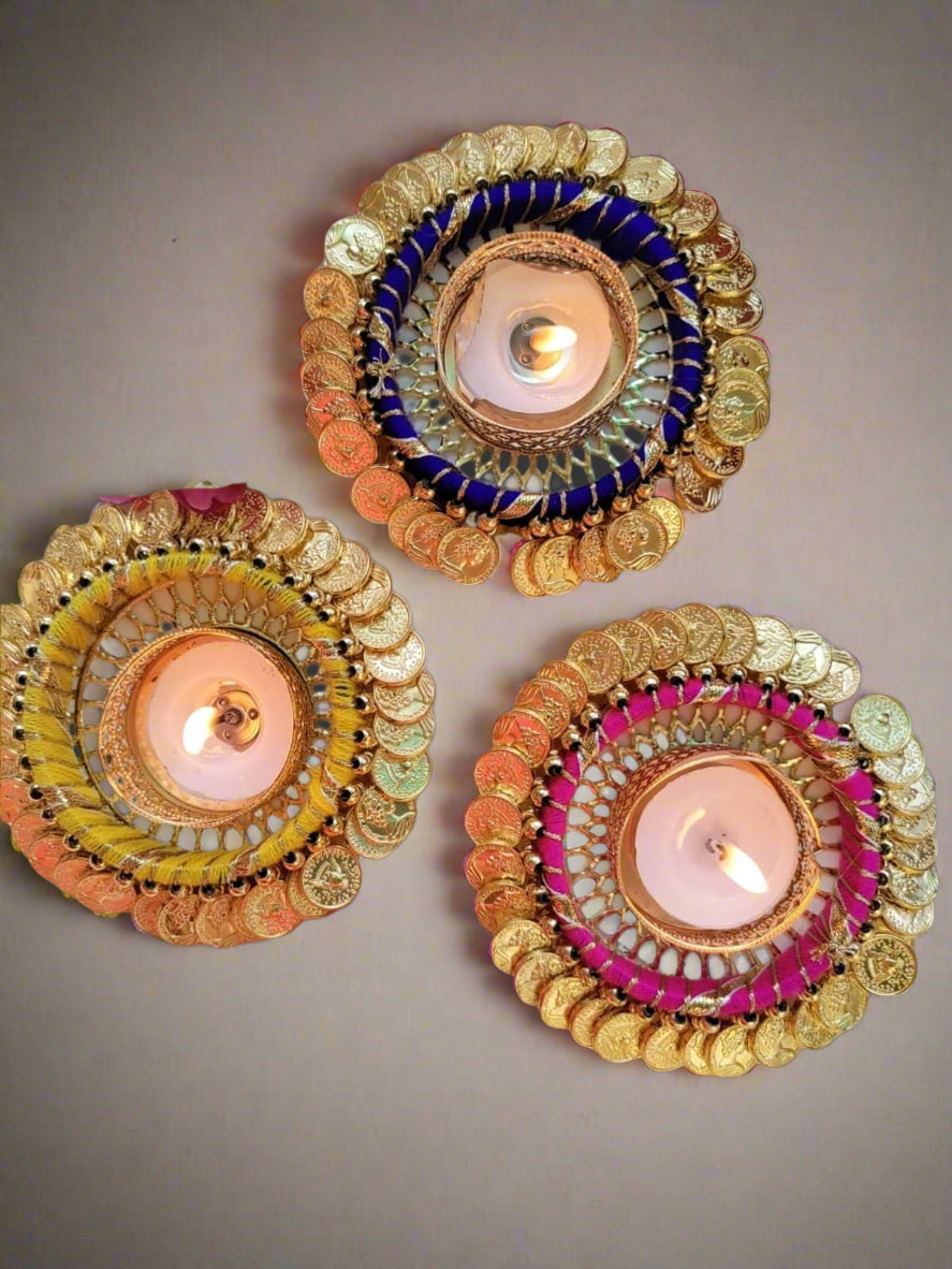 round tea light holder for diwali décor, set of 25 pieces