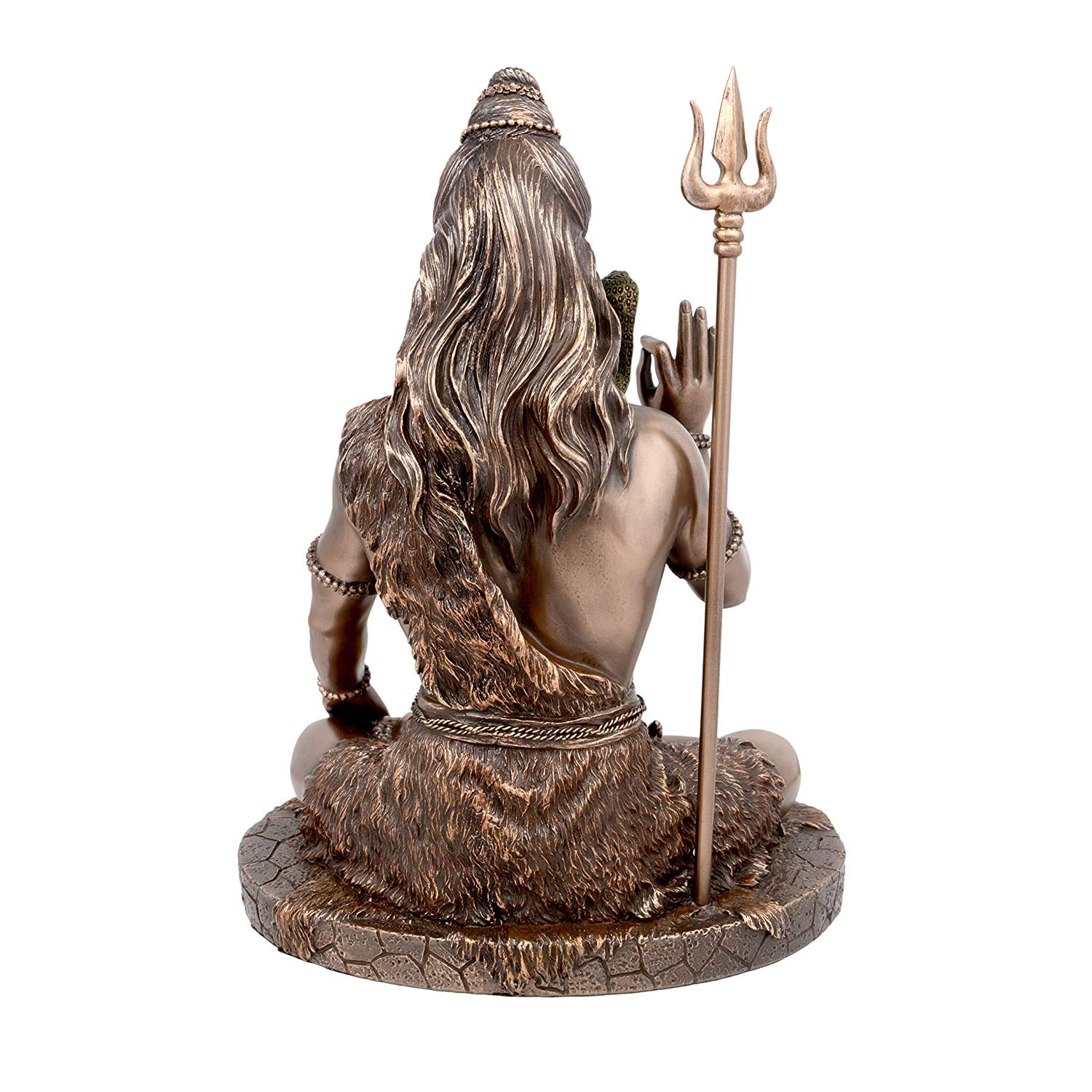 Bronze Finish Resin Lord Shiva in Ashirwad Mudra Decorative Figurine for Home Temple