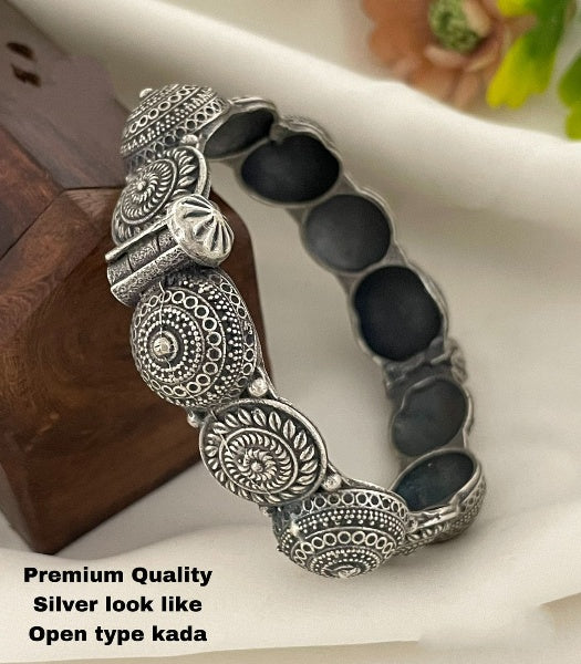oxidized silver look alike openable bracelet pair set gift for her