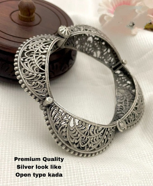 oxidized openable bangle pair set square shape gift for her for birthday wedding