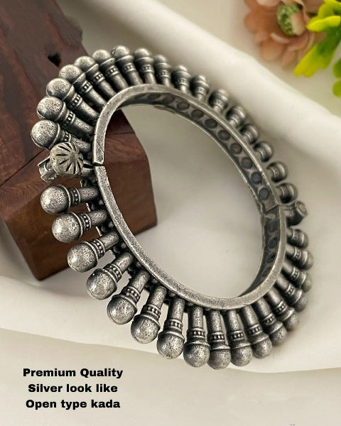 oxidized openable bangle bracelet kada pair set gift for her