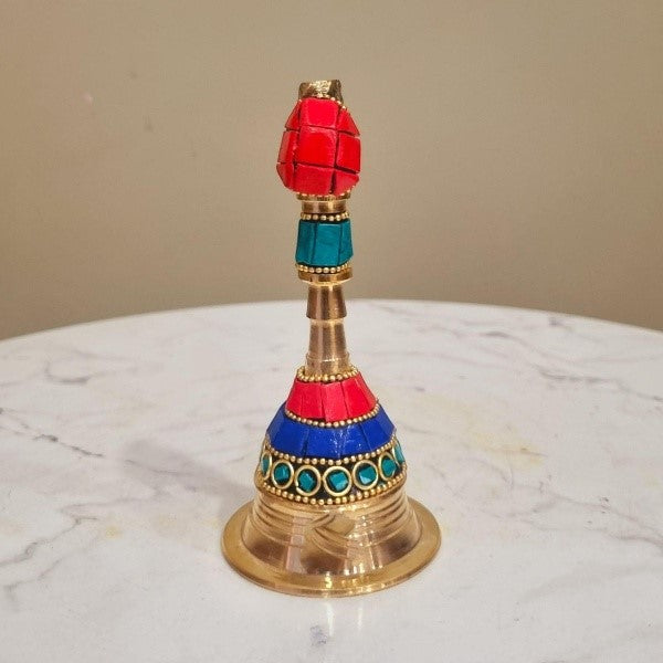 Brass with Stone Work Bell for Temple/Gift Item