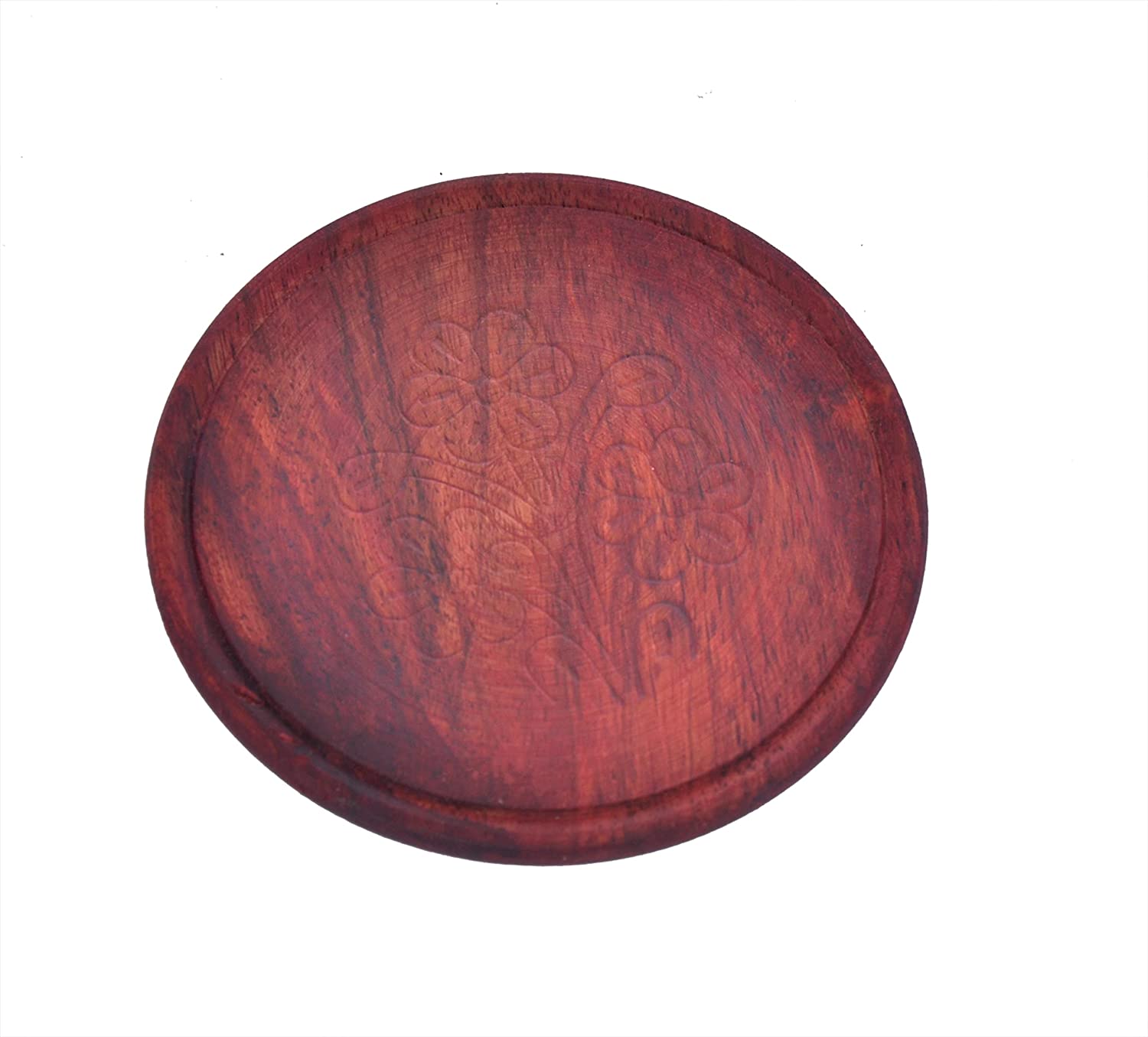 Wooden Coaster Set of 6 with Holder – Pirate Ship Wheel Design | Dining Table Coasters | Rustic Drink Coaster Set, 2 sets