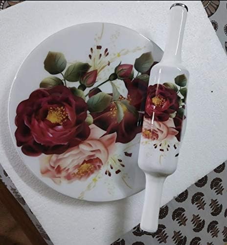 HANDMADE BEAUTIFUL COLORFUL Pure Marble Hand Carved Heavy chakla and a Wooden printed  belan