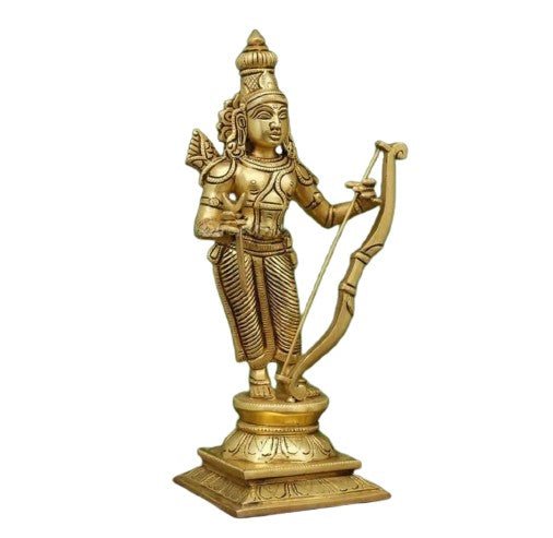 Brass ram Darbar Statue 12"" Lord Hanuman, Ramji, Sita, Lakshman for Temple, Weight : 8 kg, Golden