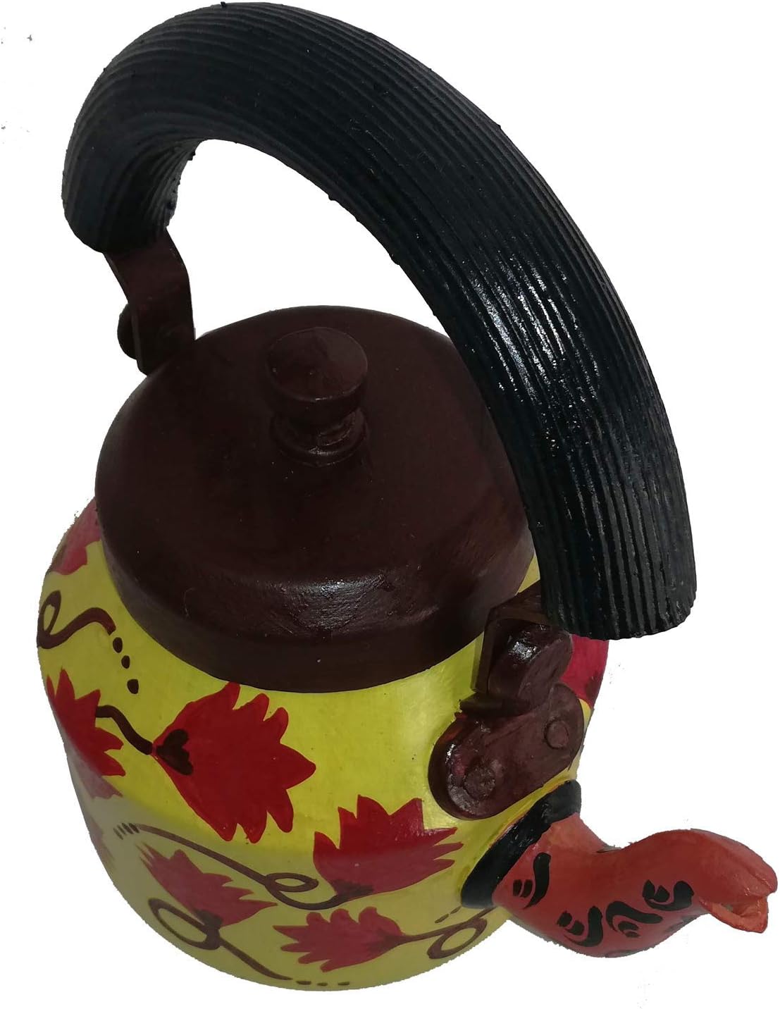 Colorful Handmade Kettle Décor | Bright Home Accent | Unique Kitchen Decoration, yellow