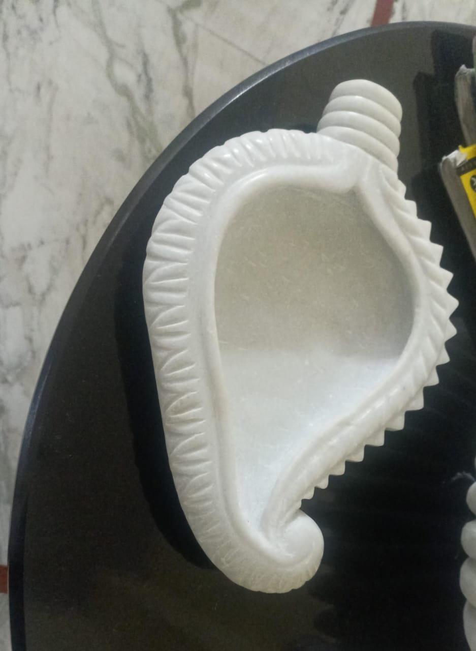 Marble shankh Shape urli Design urli/Snacks Platter/Sweet Platter Home Decor