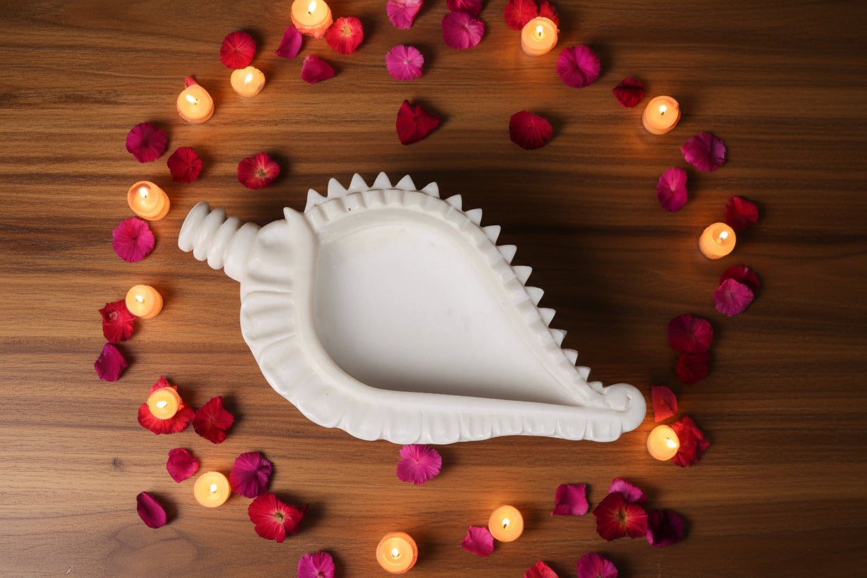 Marble shankh Shape urli Design urli/Snacks Platter/Sweet Platter Home Decor