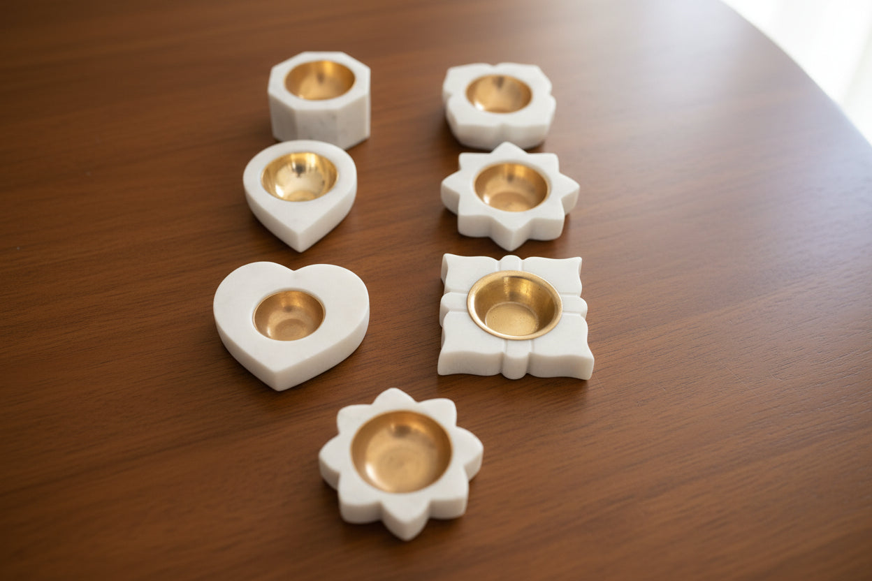 Set of 7 Shapes Tea Light Holder for Home/Office