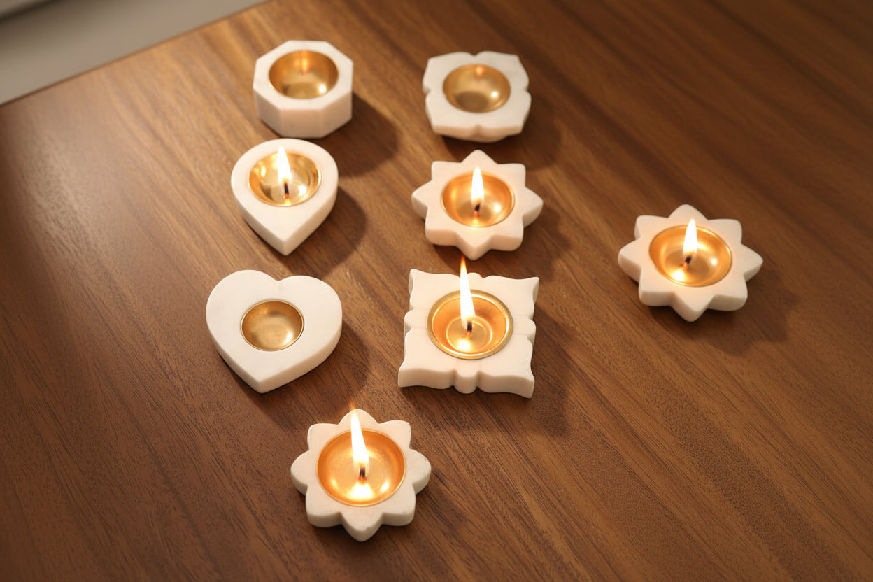 Set of 7 Shapes Tea Light Holder for Home/Office