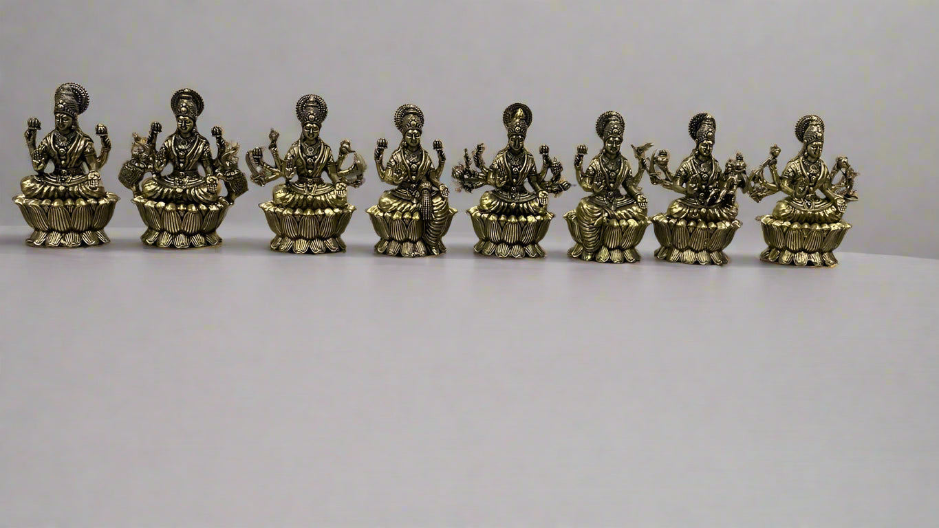brass set of ashtha lakshmi set for diwali / gift item