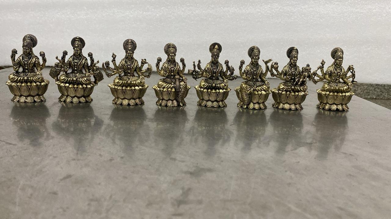 brass set of ashtha lakshmi set for diwali / gift item