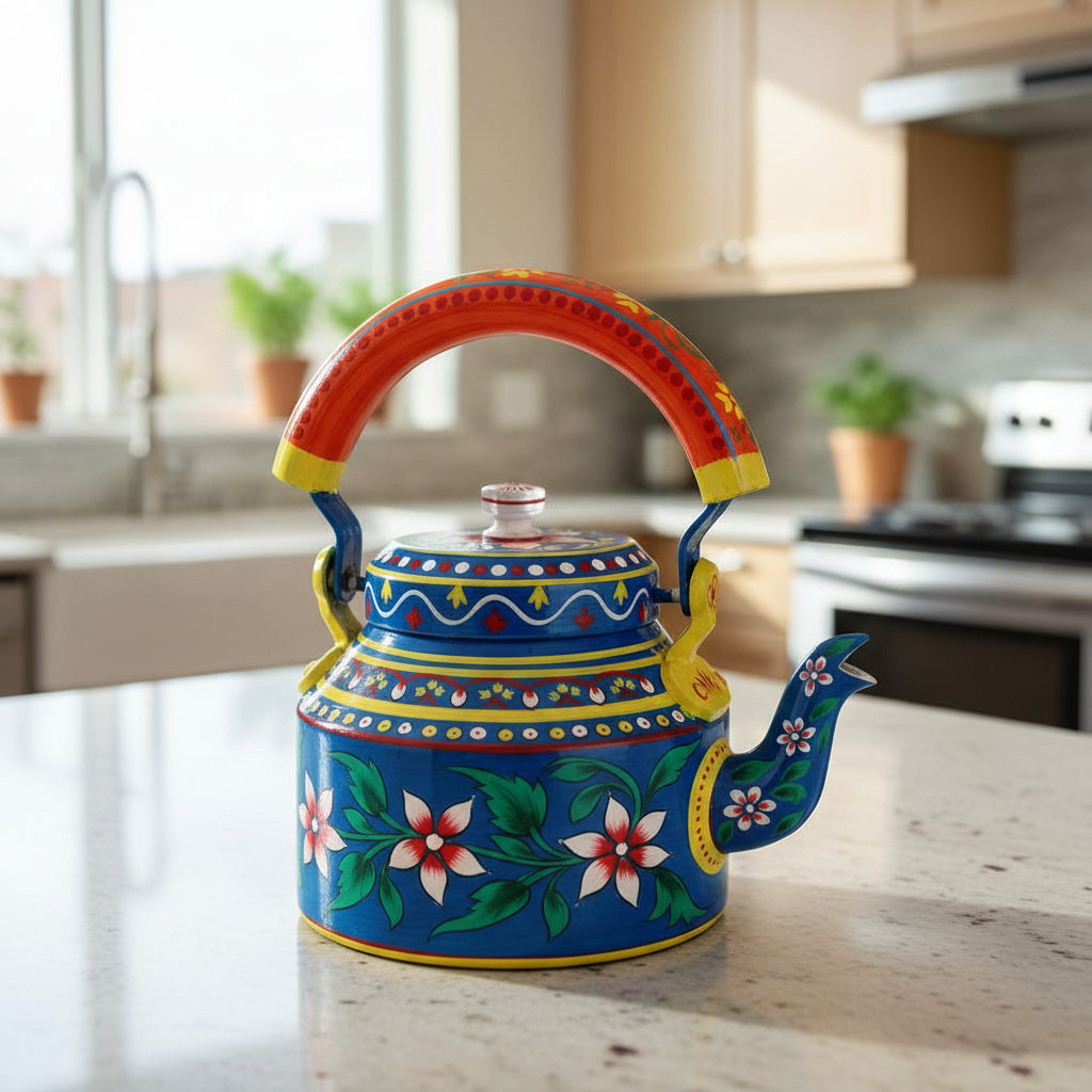 Colorful Handmade Kettle Décor | Bright Home Accent | Unique Kitchen Decoration