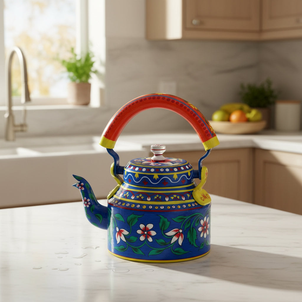 Colorful Handmade Kettle Décor | Bright Home Accent | Unique Kitchen Decoration