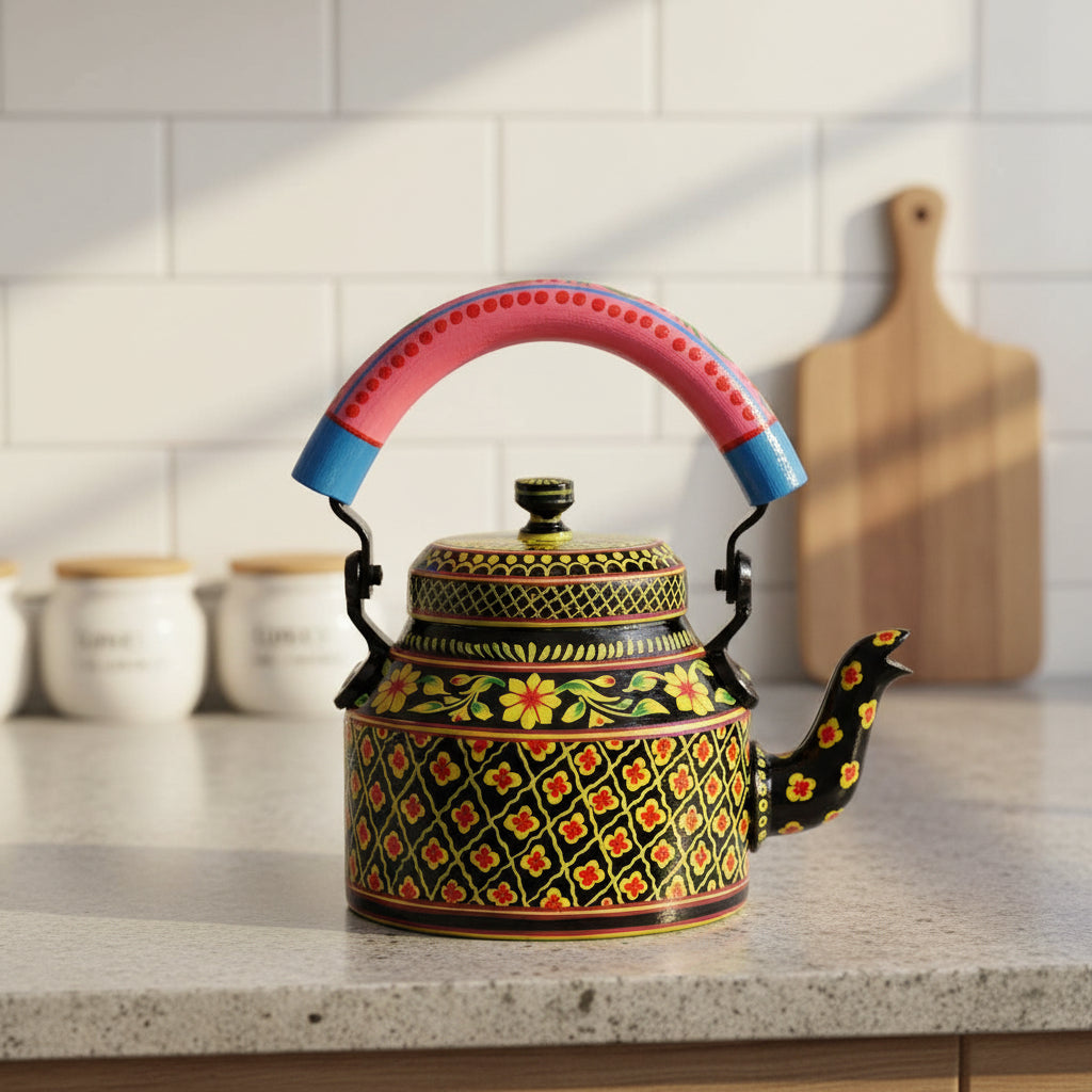 Colorful Handmade Kettle Décor | Bright Home Accent | Unique Kitchen Decoration