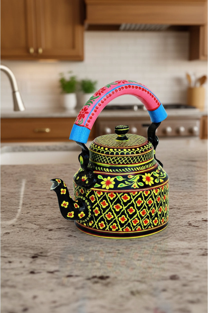 Colorful Handmade Kettle Décor | Bright Home Accent | Unique Kitchen Decoration