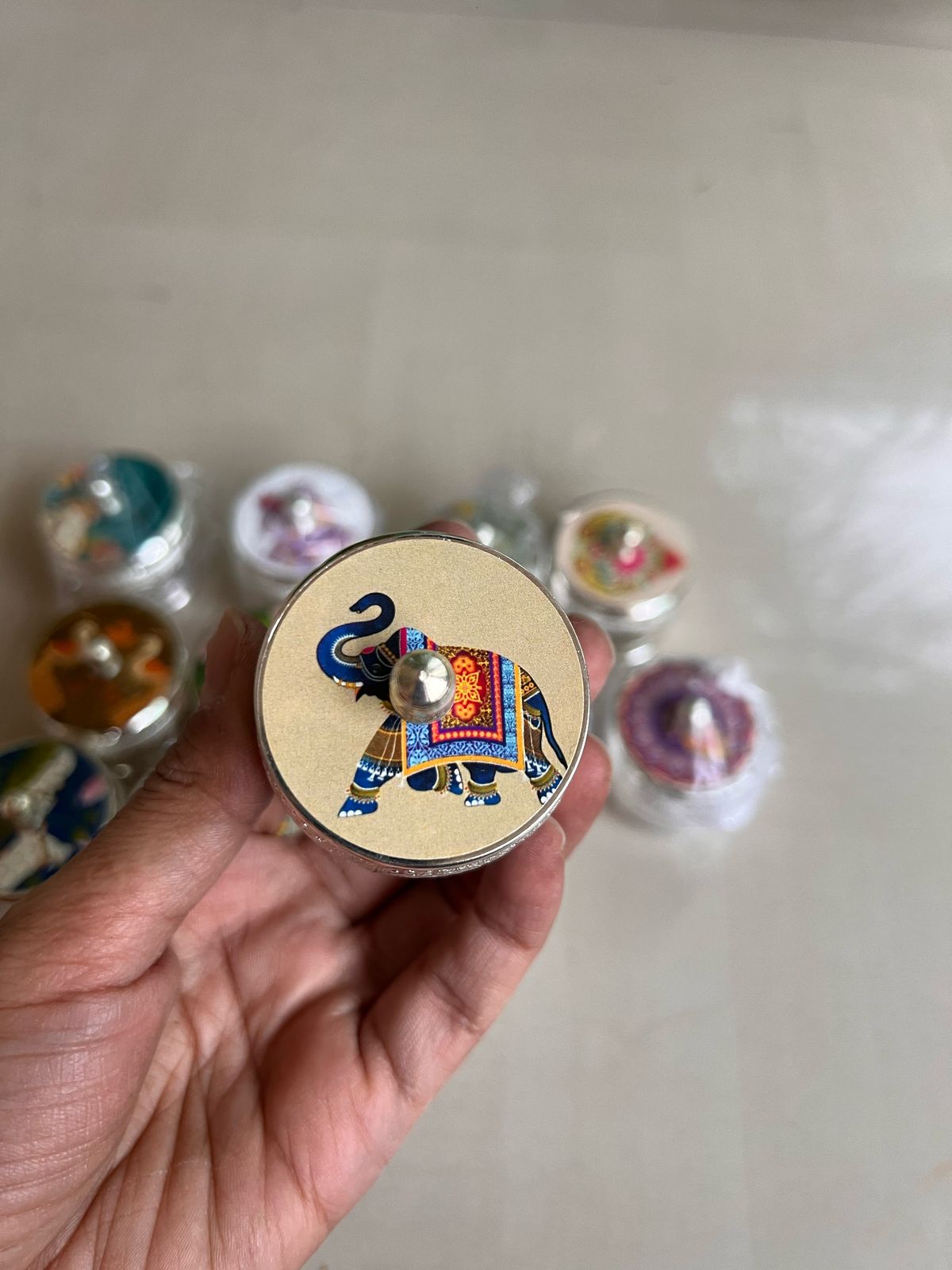 German silver set of 10 multi design dibbis/boxes for jewelry/small knick-knacks/gift item