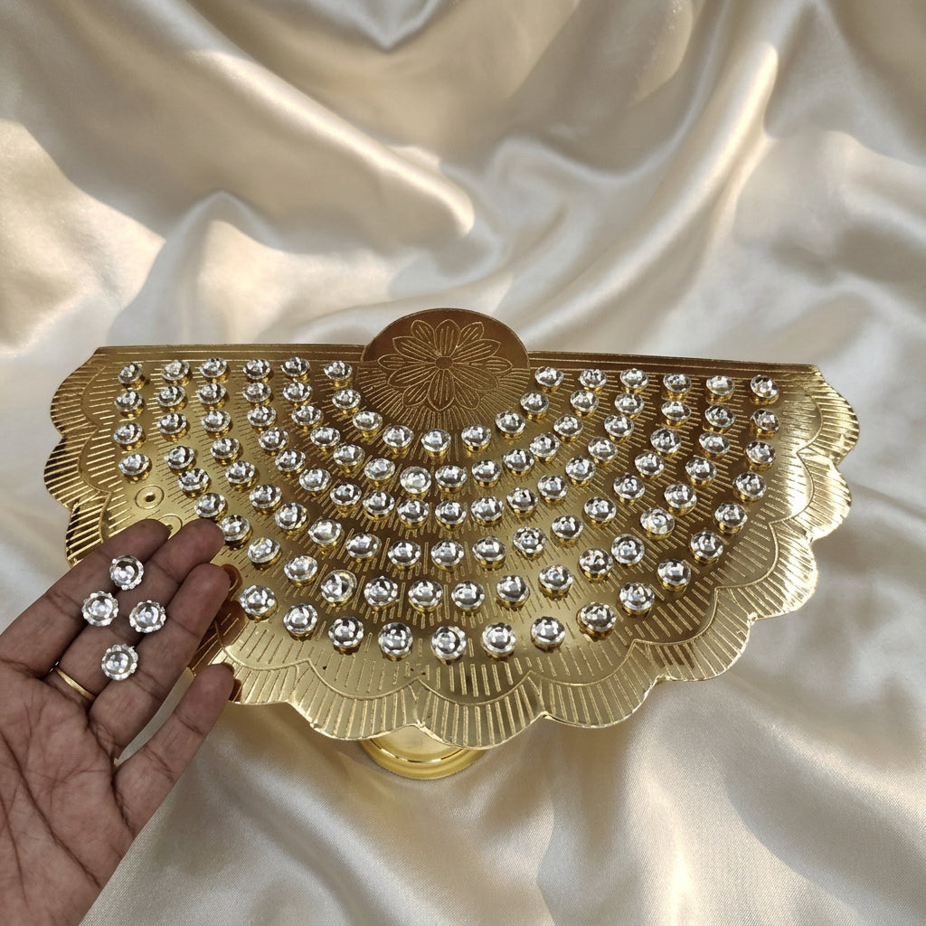 German Silver Golden Stand with 108 Silver Flowers