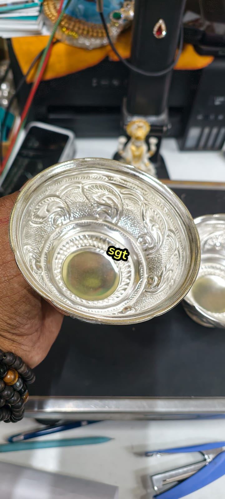 German Silver Bowl Set – 2 Pieces for Sweets, Desserts & Pooja Rituals