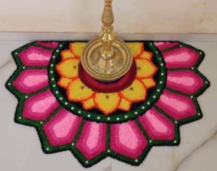 pink flower rangoli mats for home décor/ diwali/ gift item