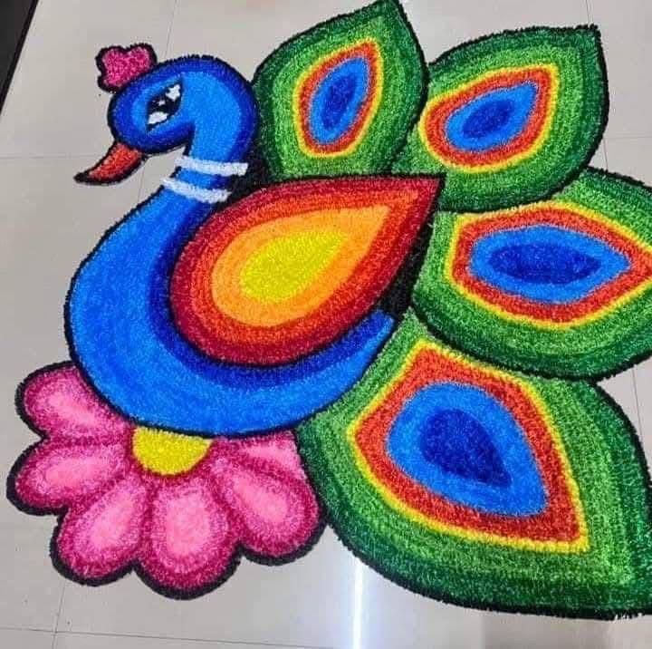 peacock rangoli mats for home décor/ diwali/ gift item