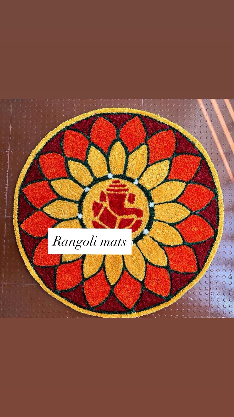 round ganesh  rangoli mats for home décor/ diwali/ gift item