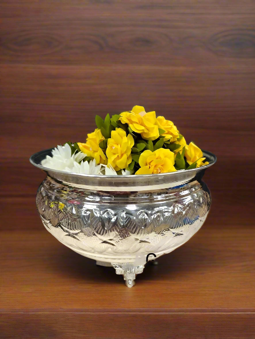 Big german silver elephant legs flowers bowl / prasadam bowl for diwali/ home décor/ gift item