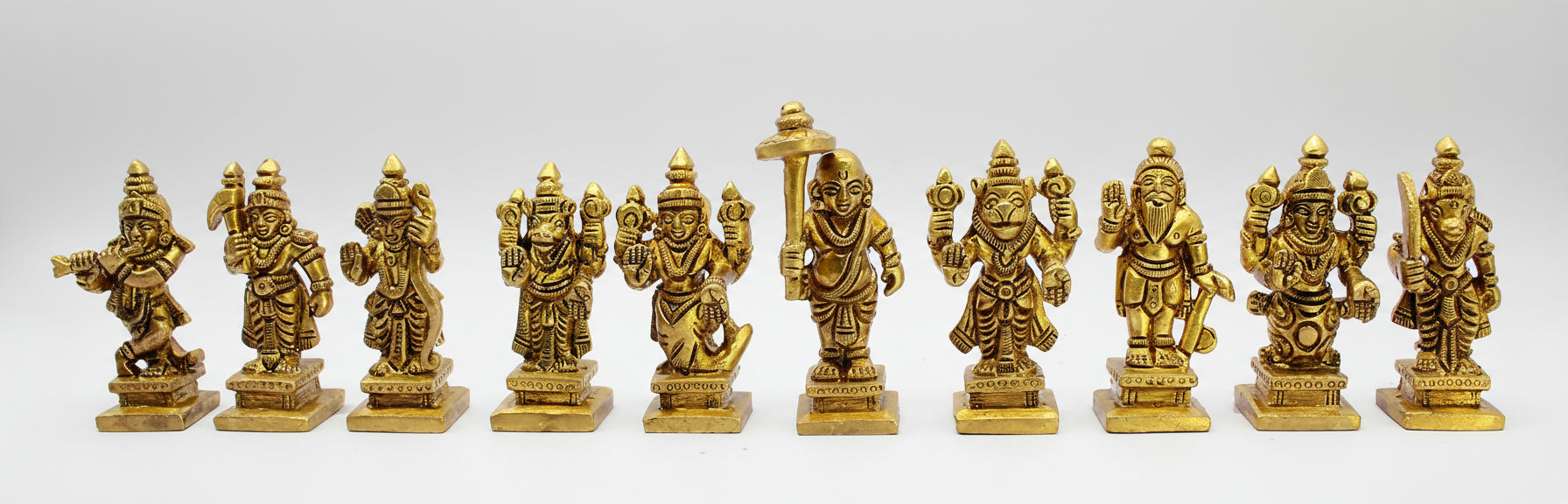 Brass Vishnu Dash Avatar Dashavatara – Ten Incarnations Avtar's of Lord Vishnu,
