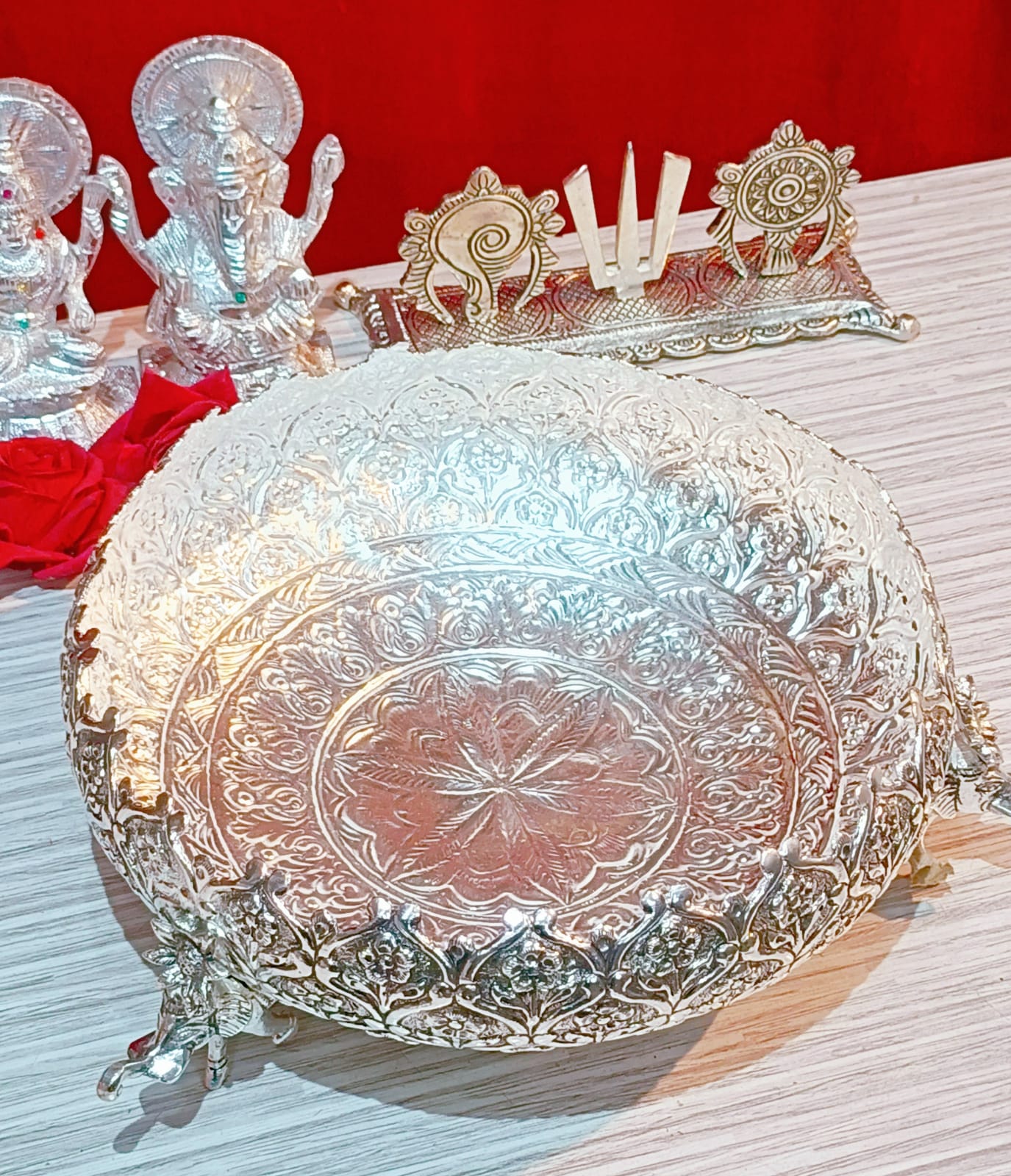 German silver new elephant URLI bowl