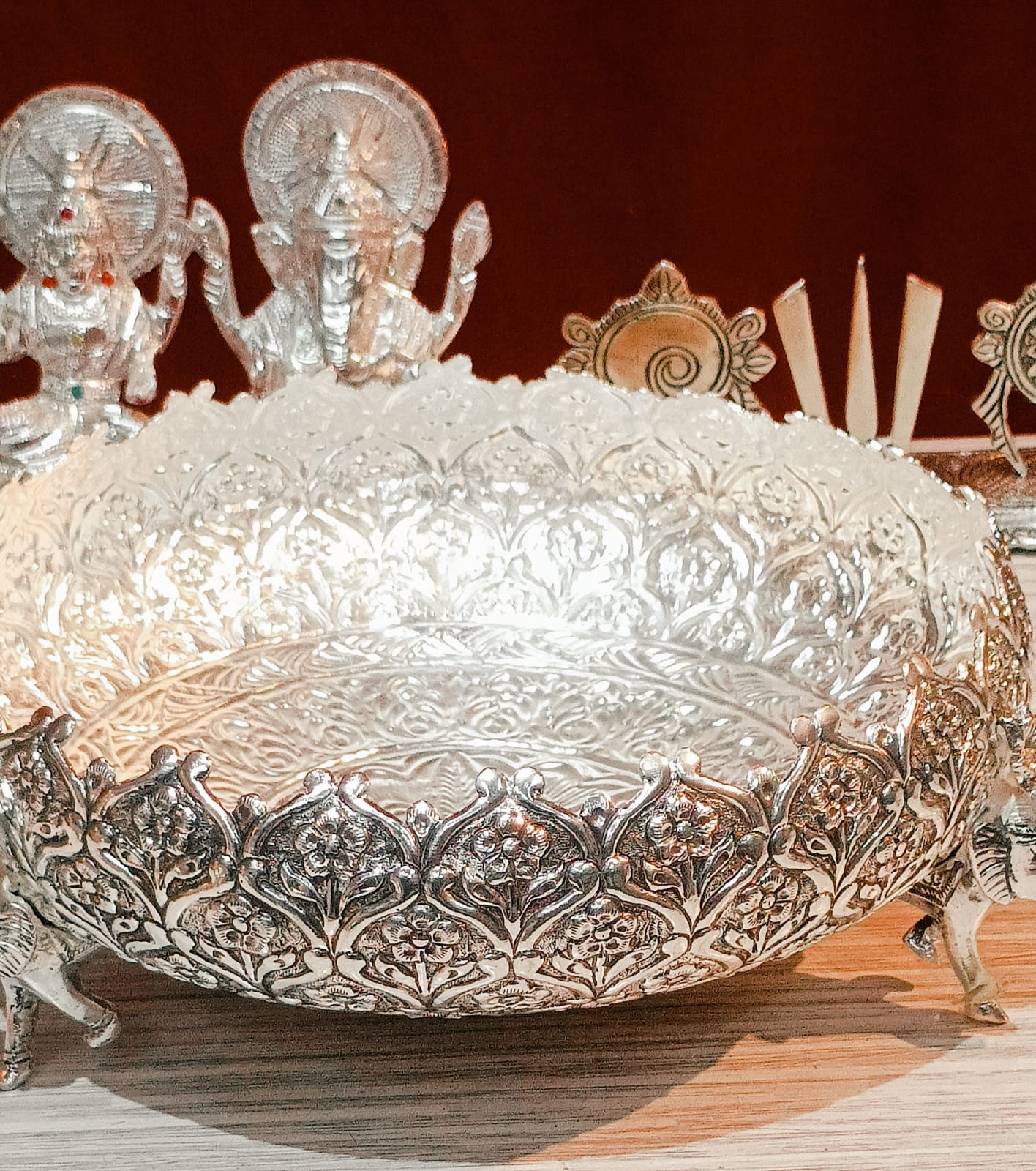 German silver new elephant URLI bowl