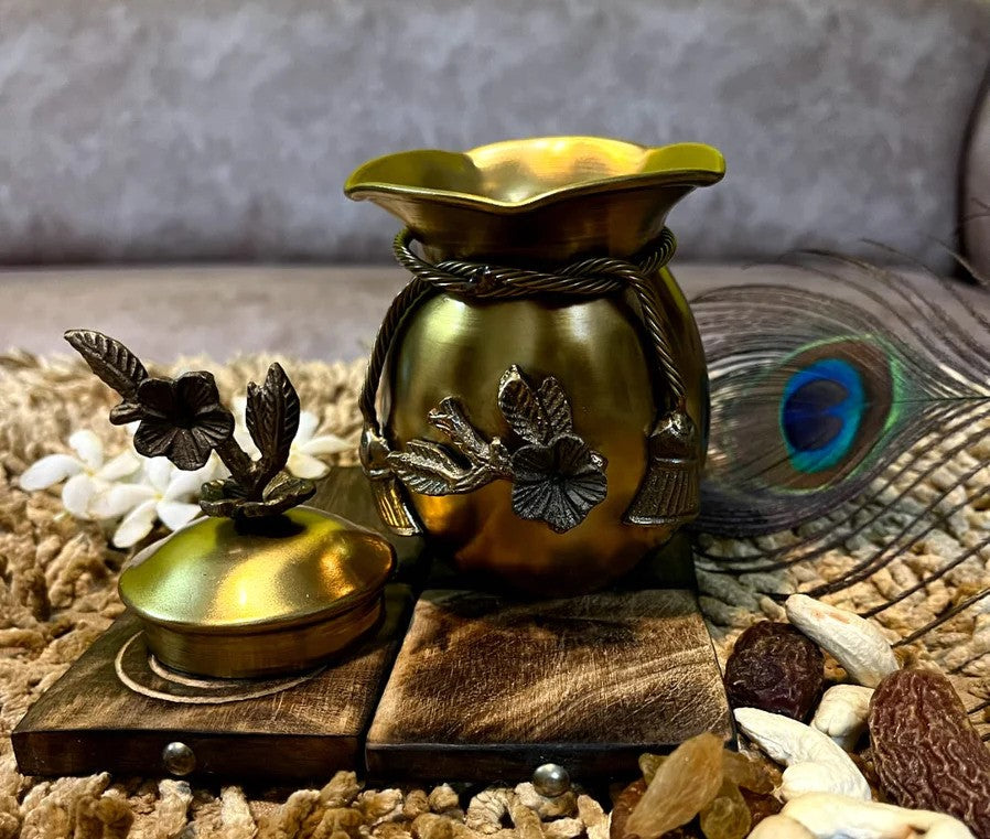 Brass Antique finish Dry Fruits Potli jar/box/gift item - set of 2 jars