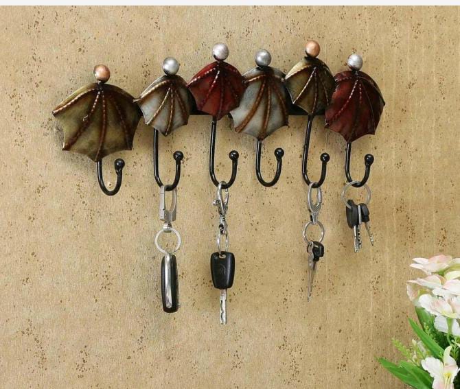 Metal Colorful 6 Umbrella Key Holder Home Decor