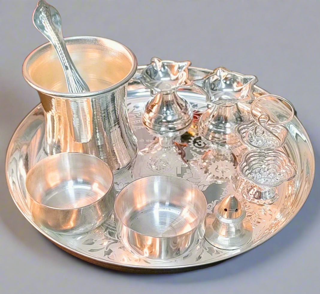 German silver pooja Regular Pooja set for housewarming/ diwali