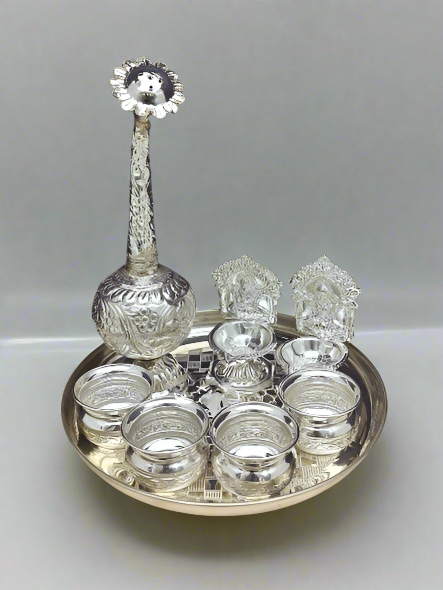 german silver welcoming kit for housewarming pooja/ diwali