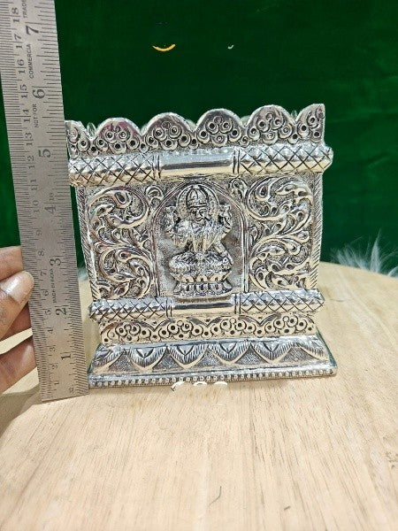 german silver lakshmi fully carved tulsa pot for home/ temple