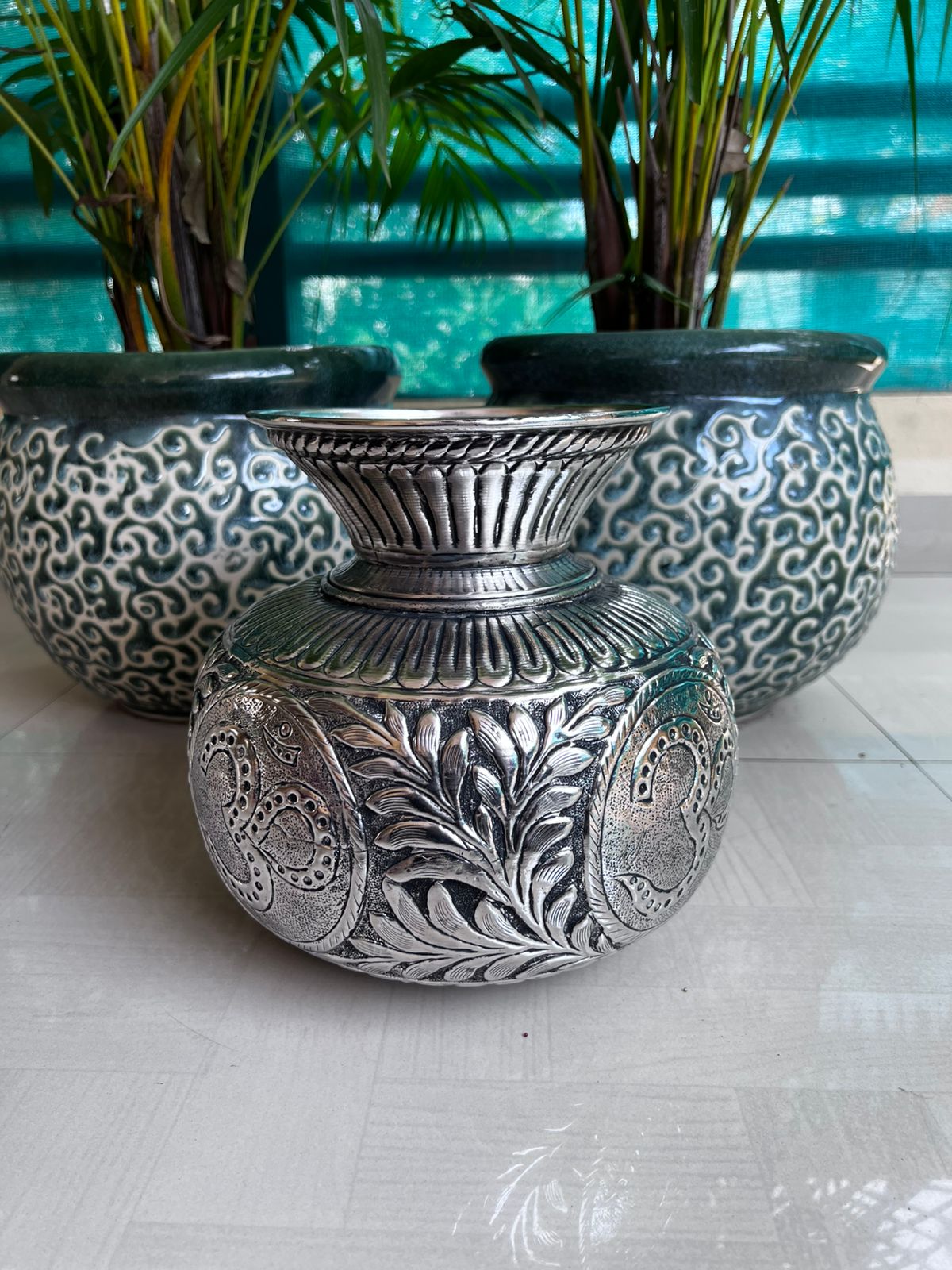 german silver kalash big size for diwali/ housewarming