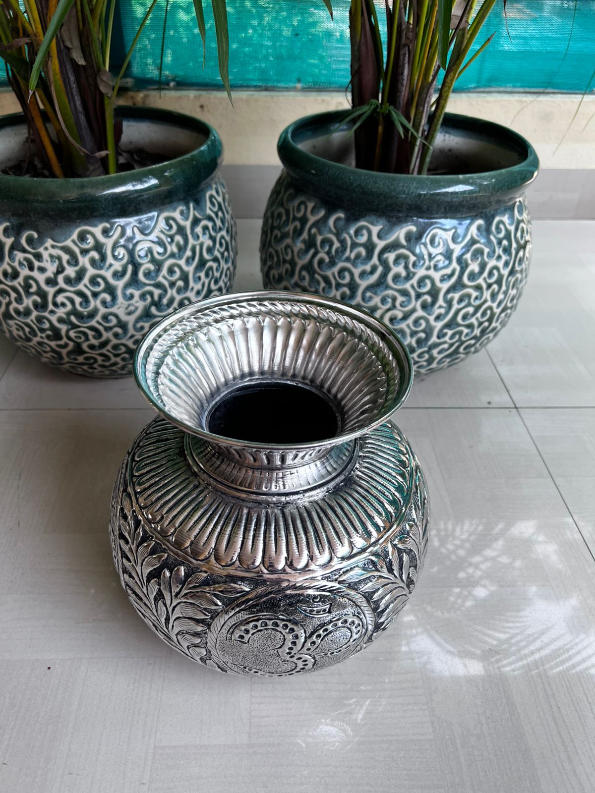 german silver kalash big size for diwali/ housewarming
