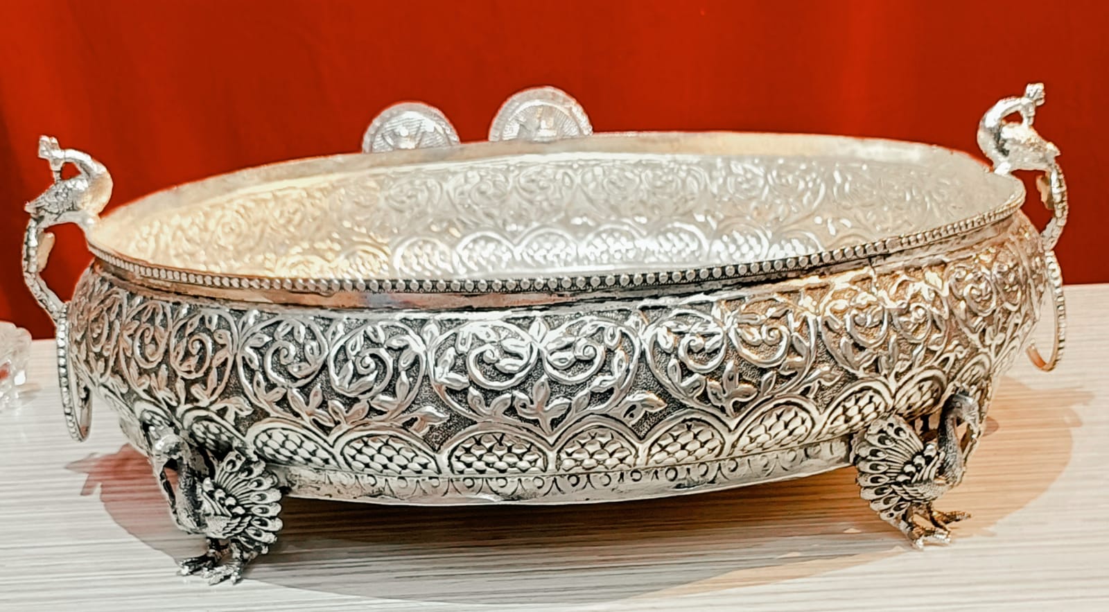 German Silver Antique Color Big Size Peacock URLI