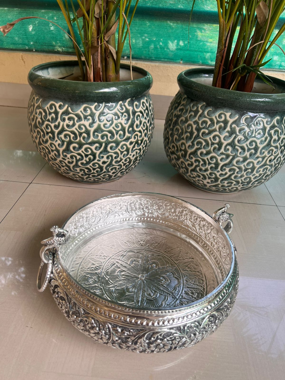 German silver  with rings on both side urli