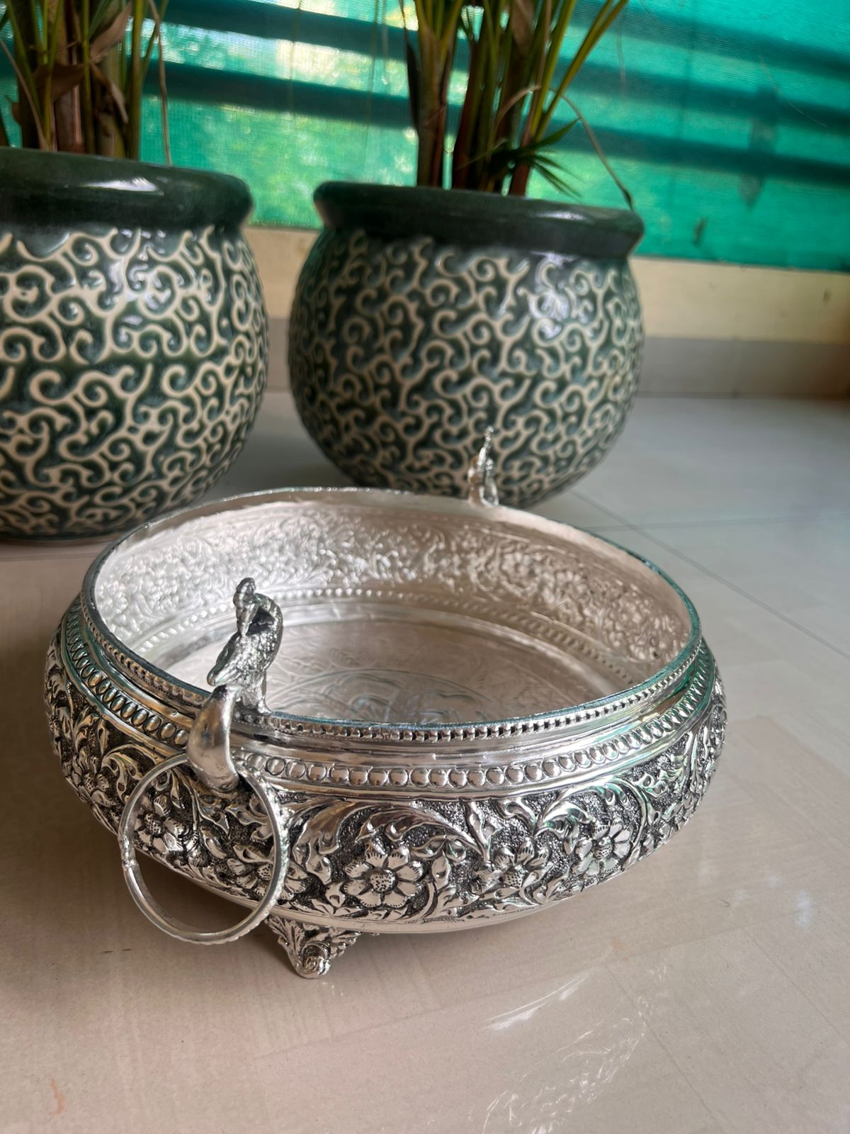 German silver  with rings on both side urli