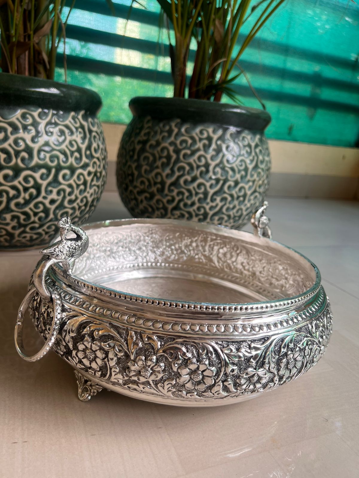 German silver  with rings on both side urli