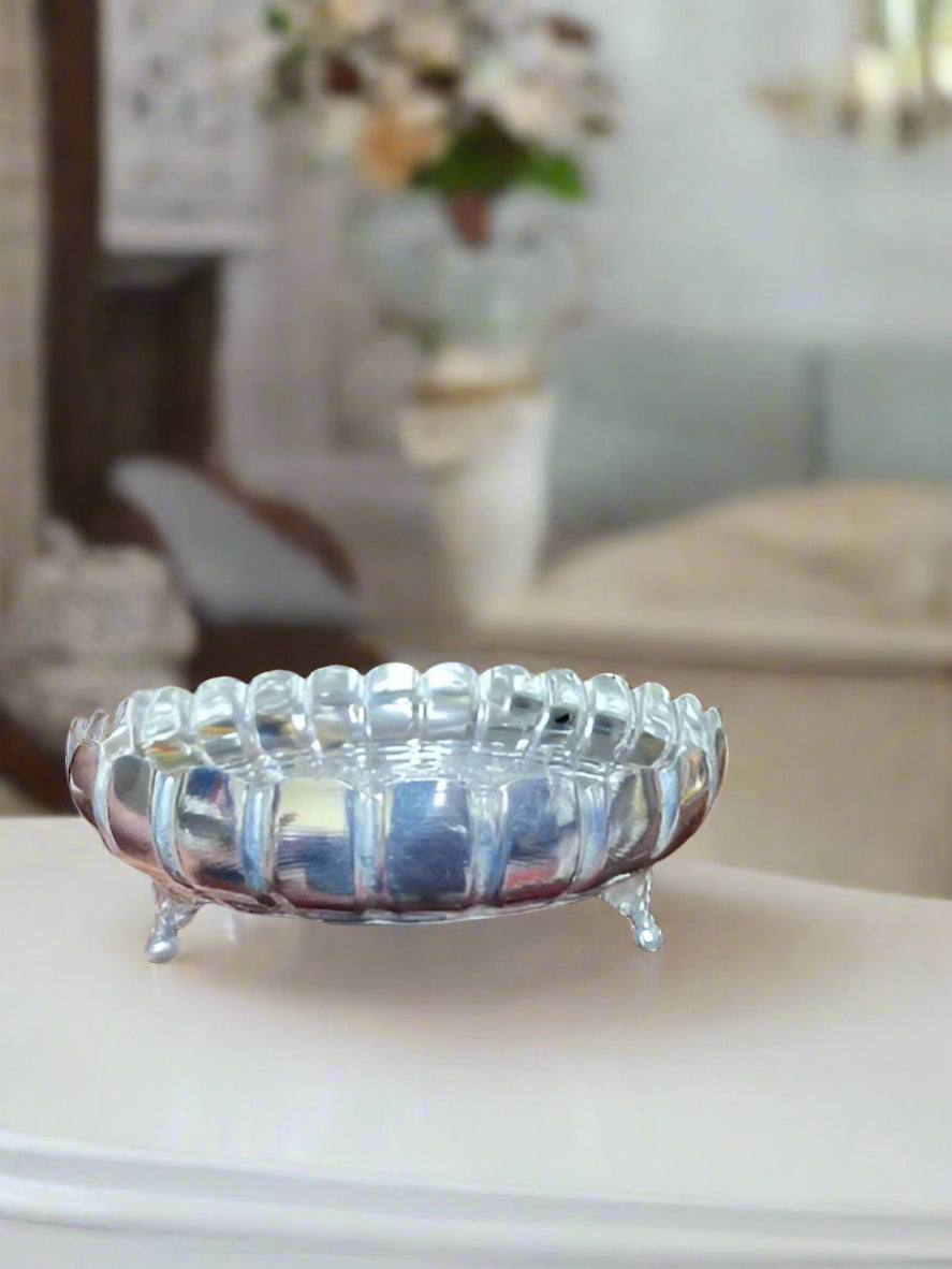 German silver flower tray