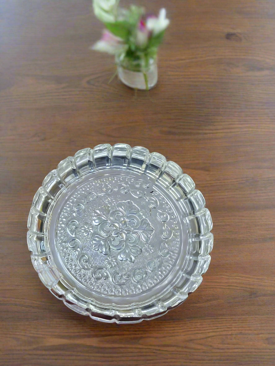 German silver flower tray