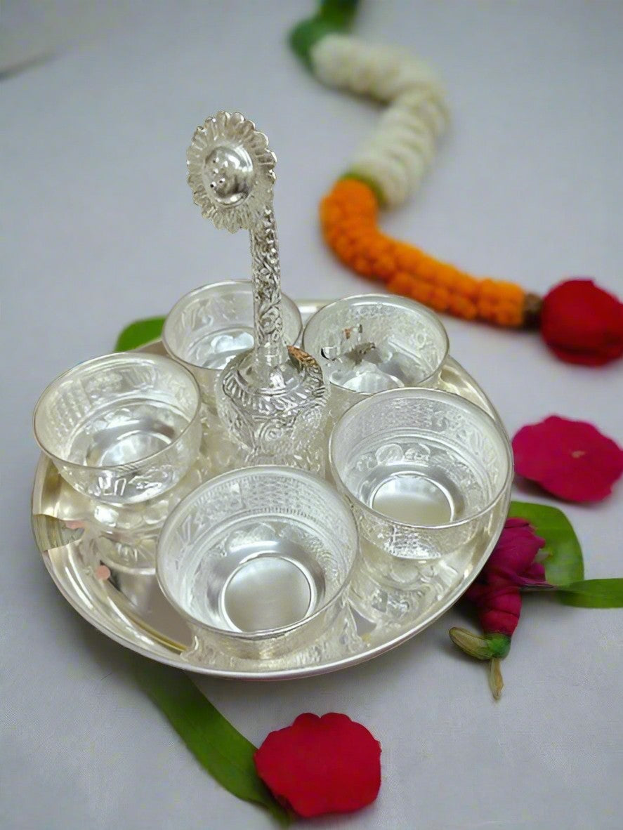 German silver pooja set/ welcoming set