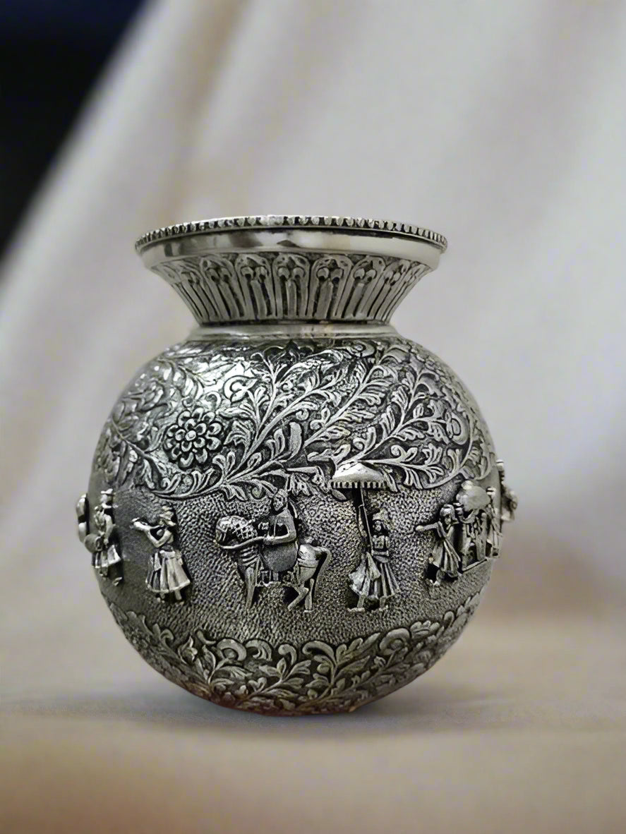 pure silver plated Antique finish German silver big kalash