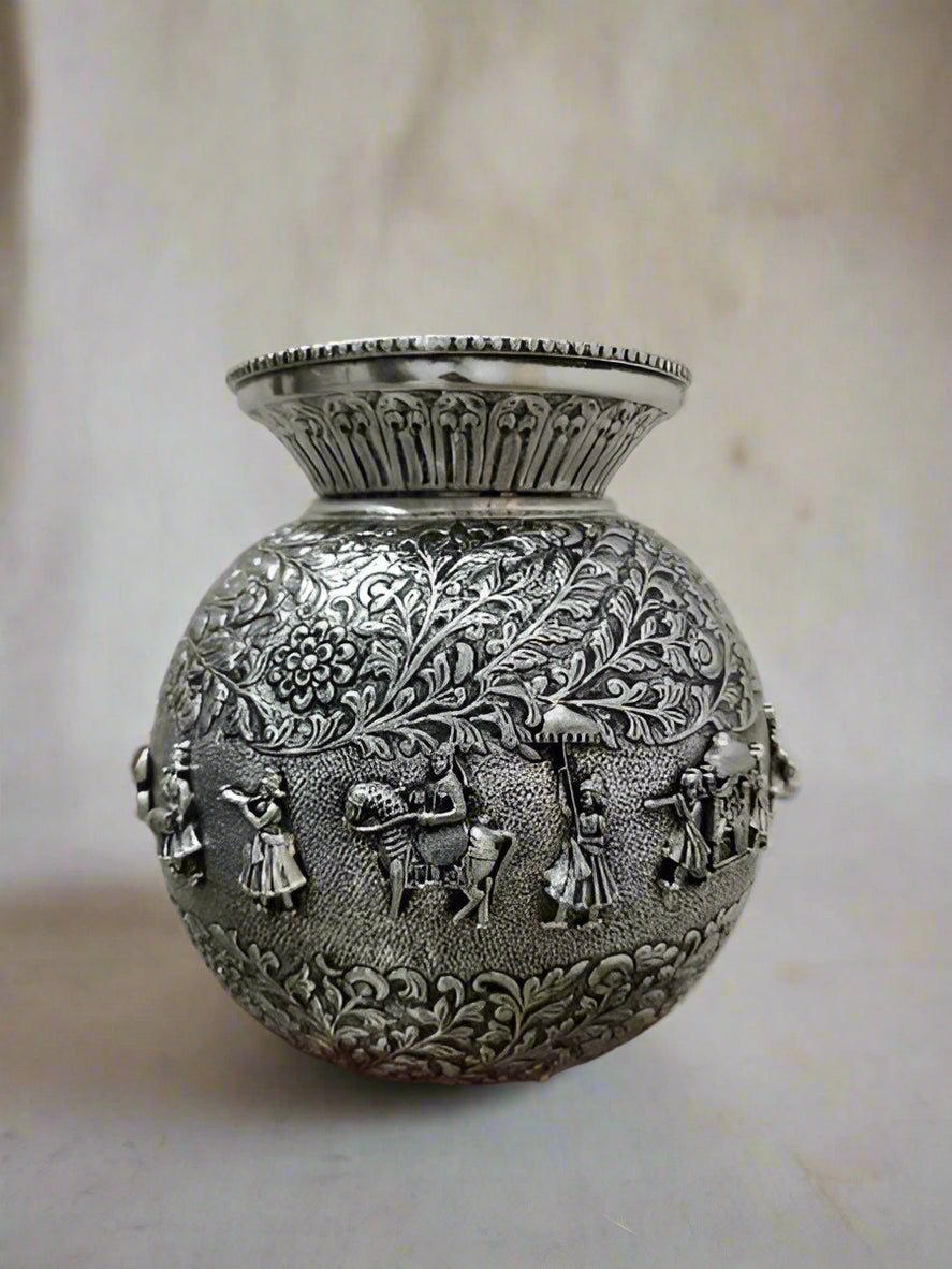 pure silver plated Antique finish German silver big kalash