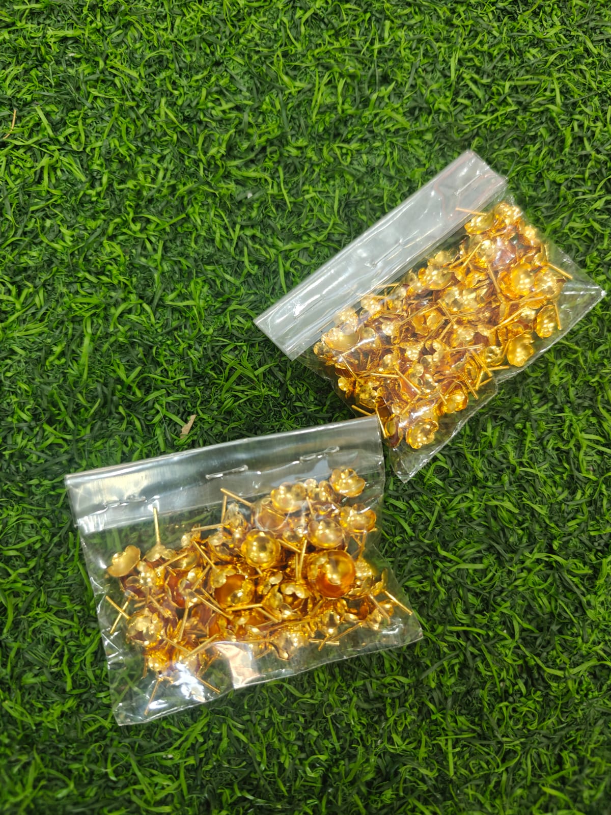 German silver set of 2 , 108 golden flowers