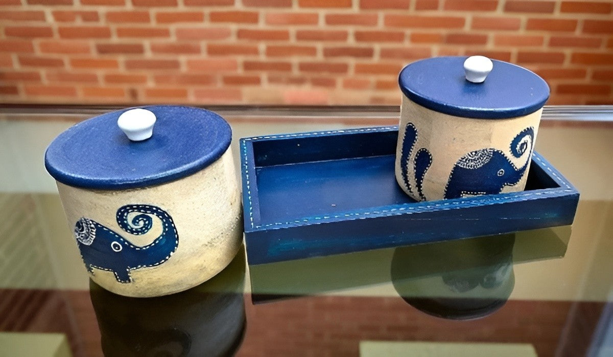 Wooden Dry Fruits Box & Snacks Jar with Tray for home/ office / gift item