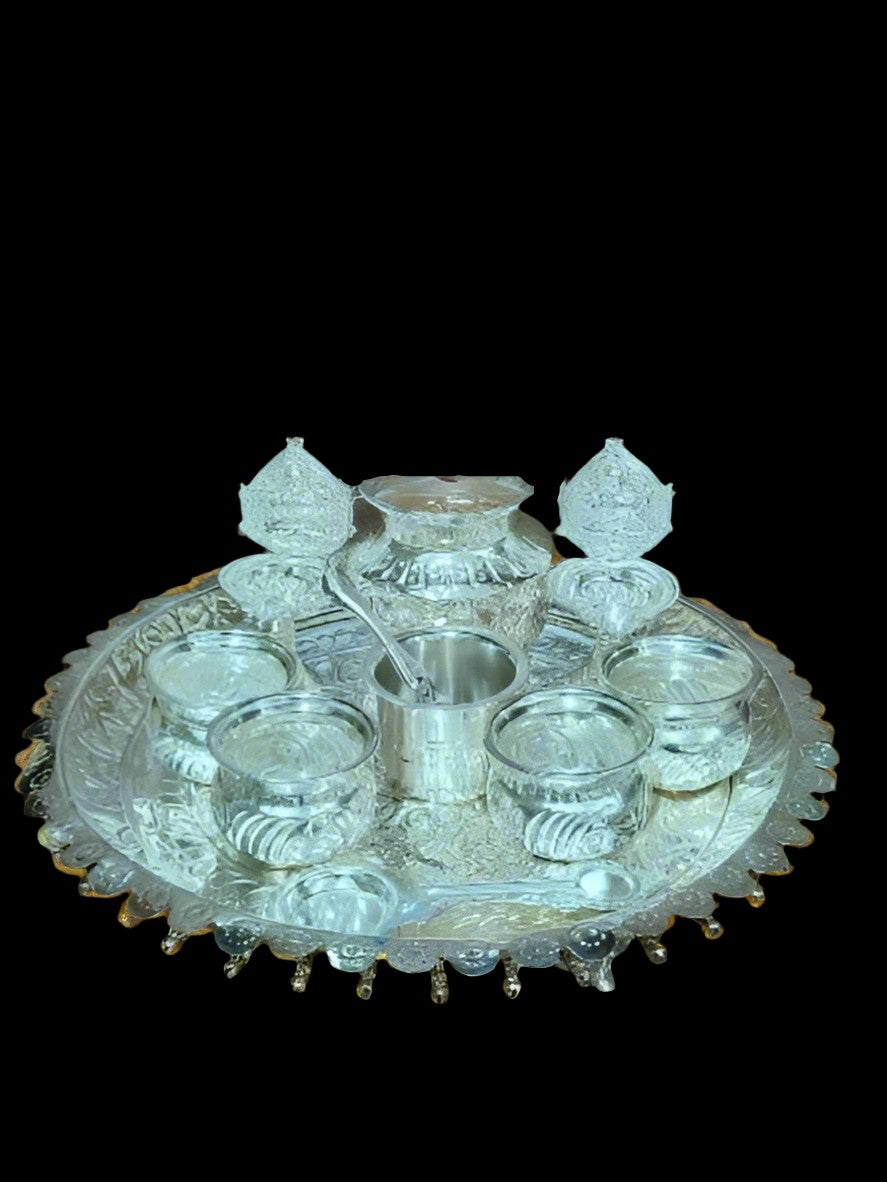 Pure German Silver Pooja Set